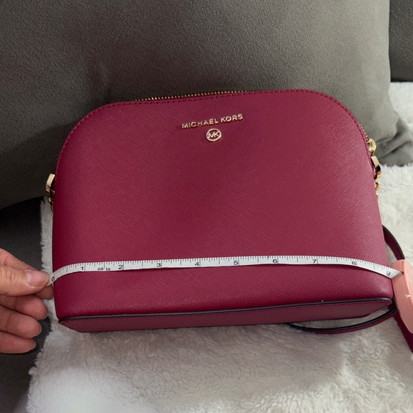 Michael Kors Wine Crossbody Bag with Gold Accents - Picture 8 of 9